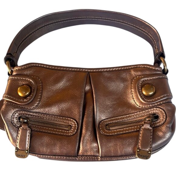 2000'S VINTAGE MINI HANDBAG DKNY LEATHER PURSE EUC - Picture 3 of 5